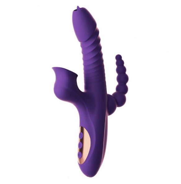 MizzZee - Magic Anal Vibrating Retractable Swinging Warming Wand (Chargeable - Purple)